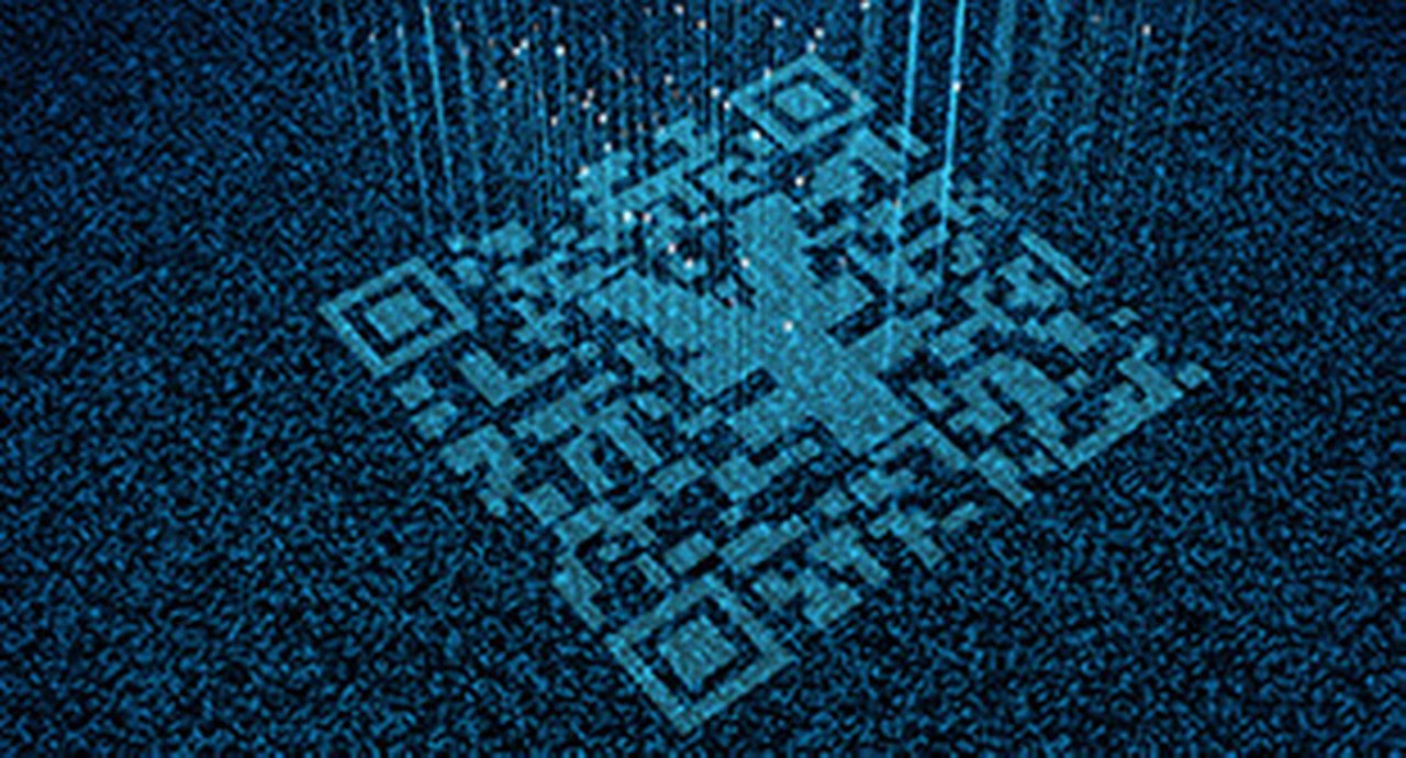 3D composite illustration of a qr code