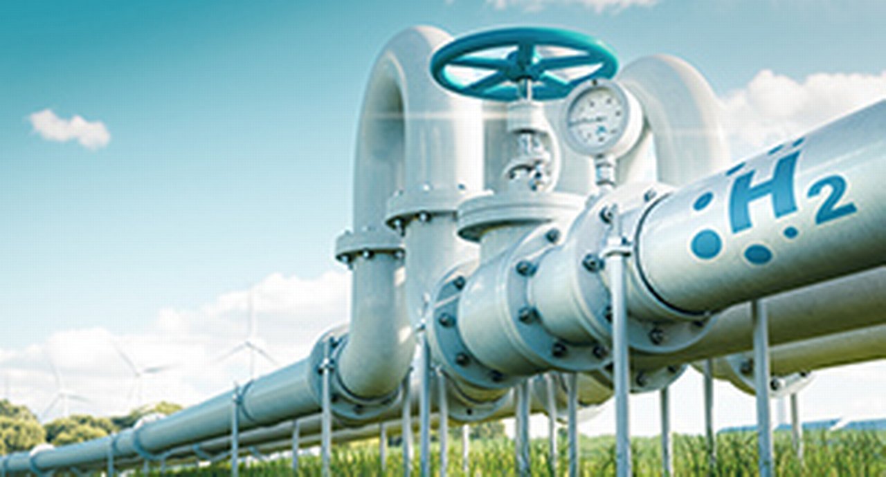 A hydrogen pipeline illustrating the transformation of the energy sector towards to ecology