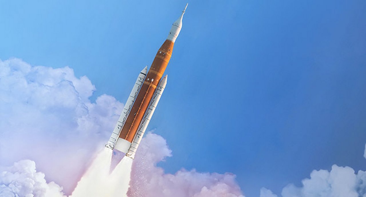 Space Launch System Flight In Space From Earth