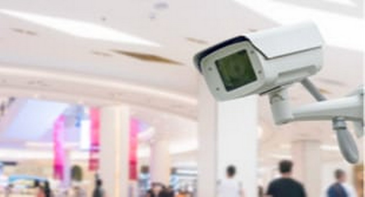 CCTV camera in shopping mall and retail store interior