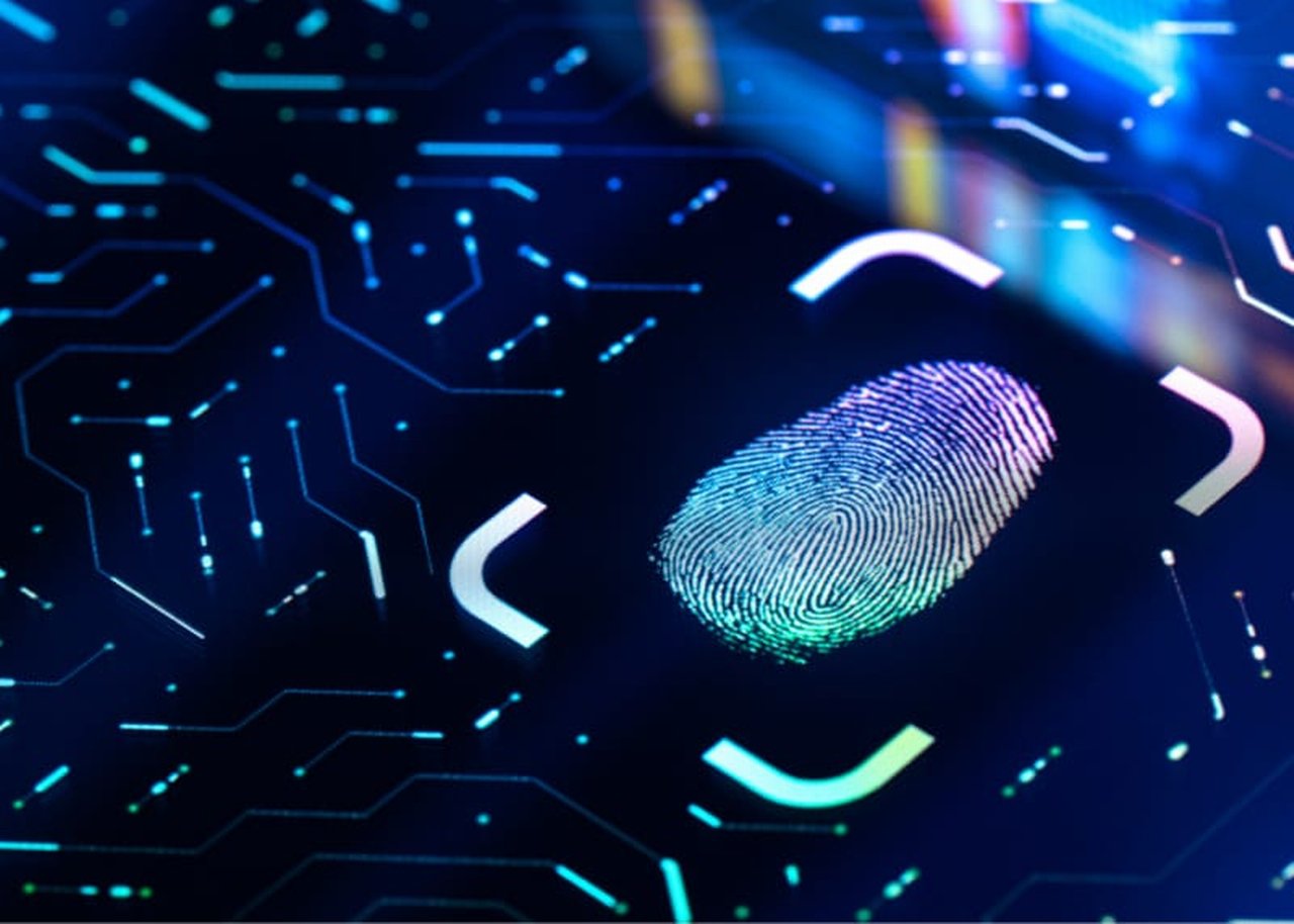Fingerprint Biometric Authentication Button Digital Security Concept