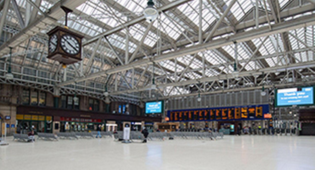 An empty Glasgow Central Station