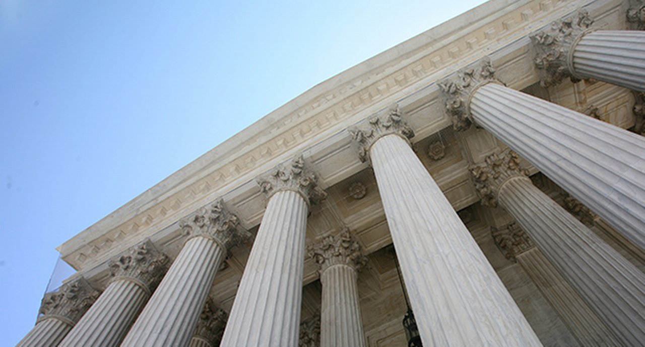The Tall Pillars Of The Us Supreme Court Building