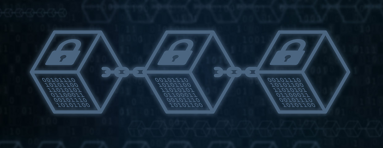 Blocks with locks on a dark blue background