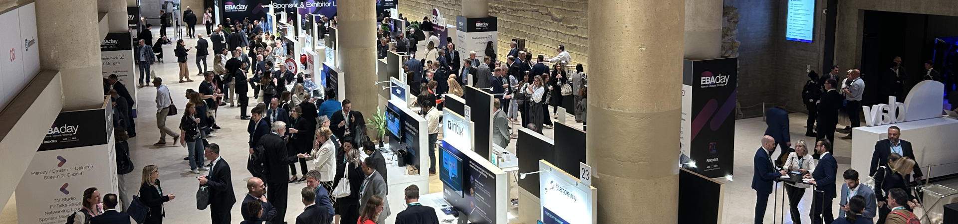 Long hallway with crowds at the EBAday2025