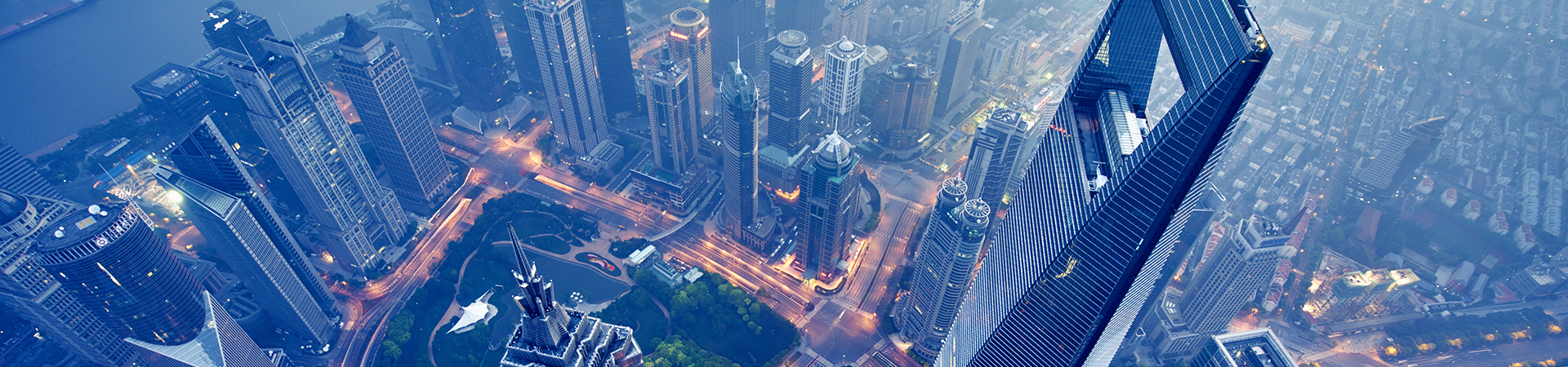Aerial View Of Shanghai At Night