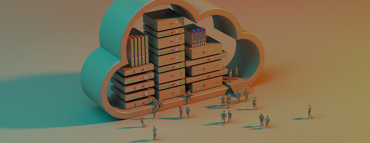 Files and servers located within a hollow cloud