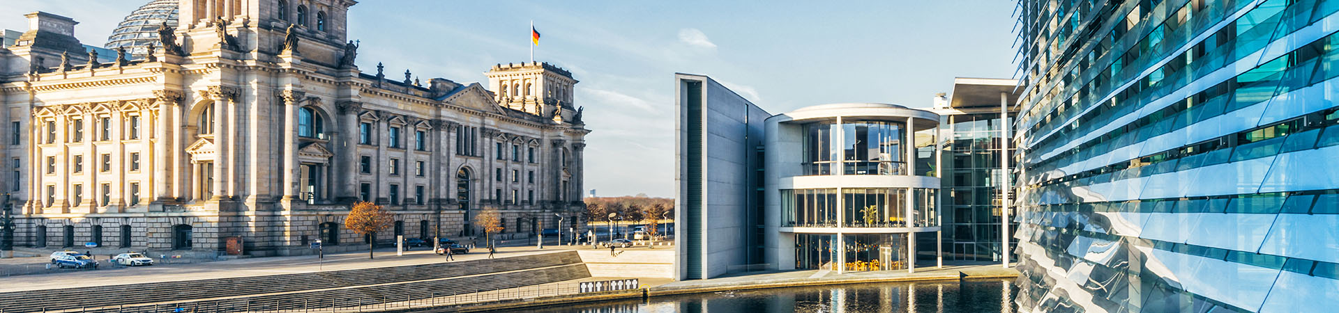 Panoramic view of the government district in Berlin