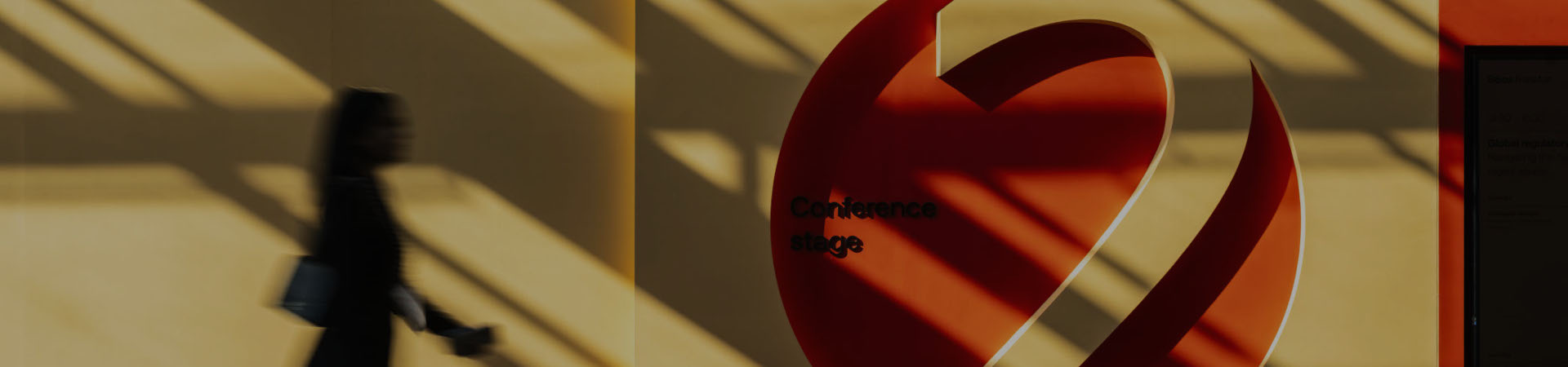 Conference stage 2 emblem with a woman's shadow