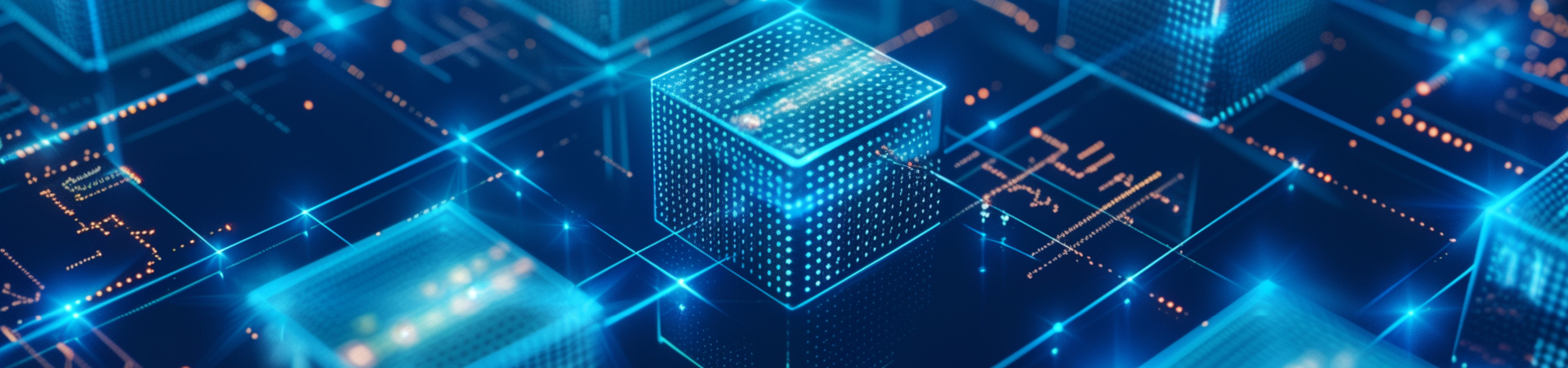 Blue digital squares