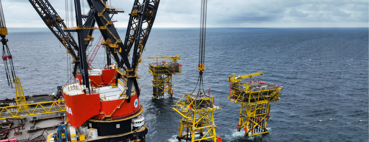 Heerema's Sleipnir Installs First Tyra Topsides