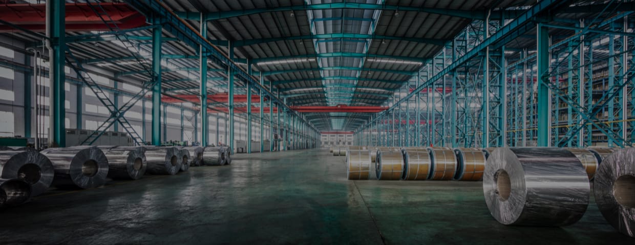 Packed coils of steel sheet in a plant, china