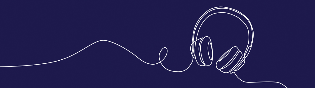 Headphones on blue background