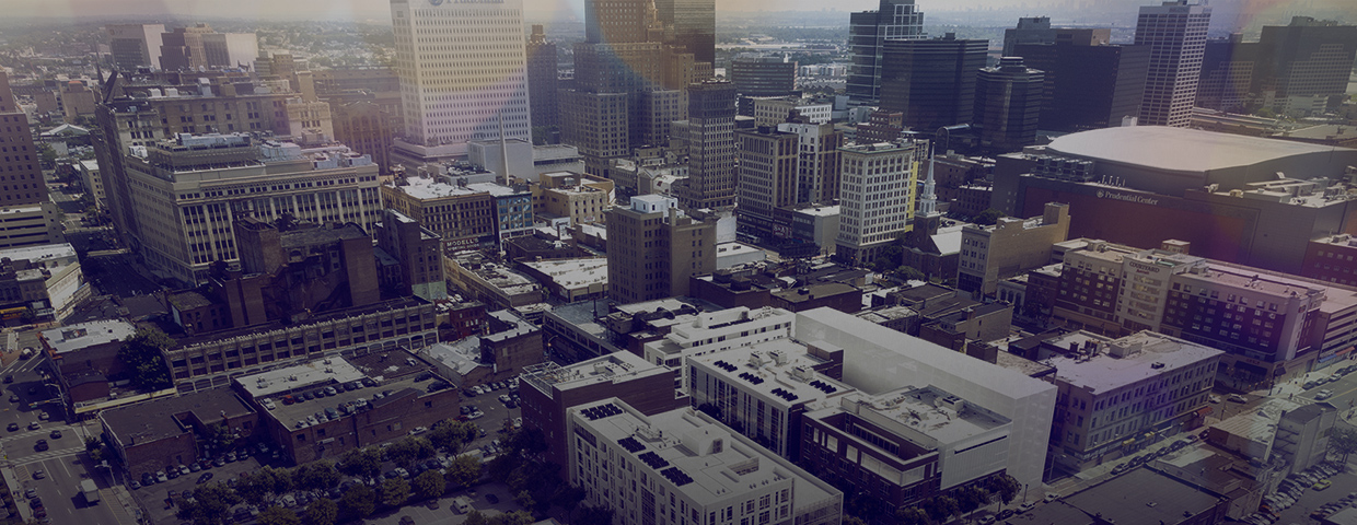 aerial view of downtown Newark