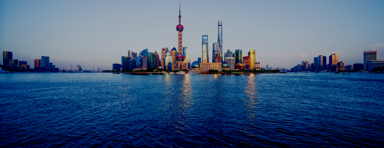 Shanghai skyline from the sea