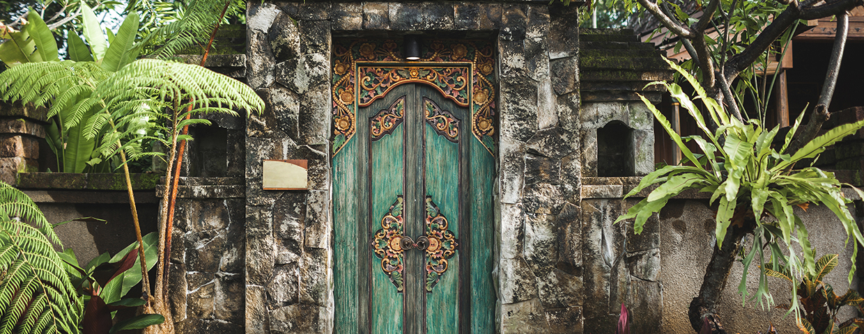 Traditional Balinese Handmade Carved Wooden Door