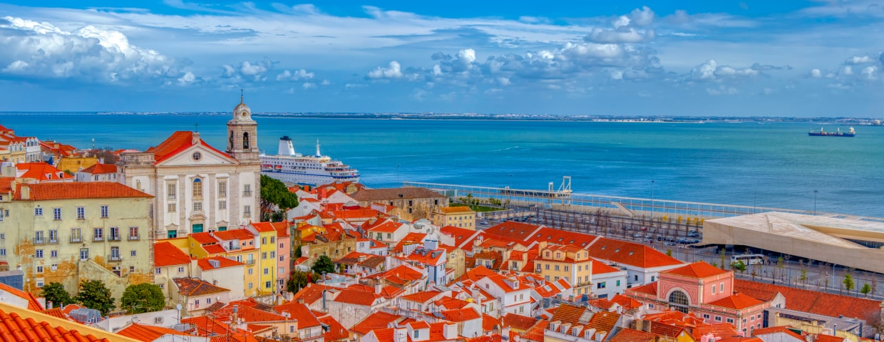 Panoramic view of Alfama district In Lisbon