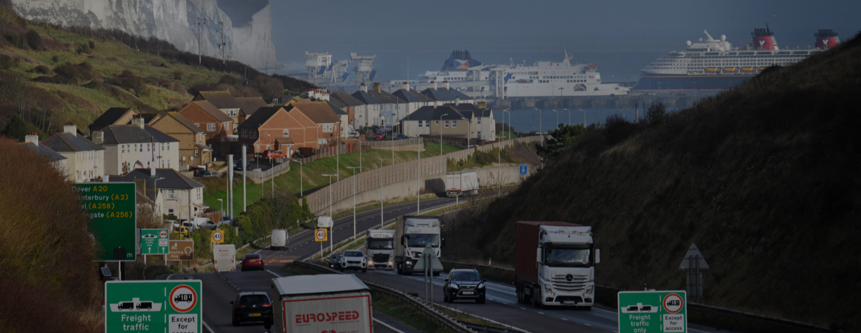 The port of Dover, UK, which became overcrowded on Christmas Eve 2020