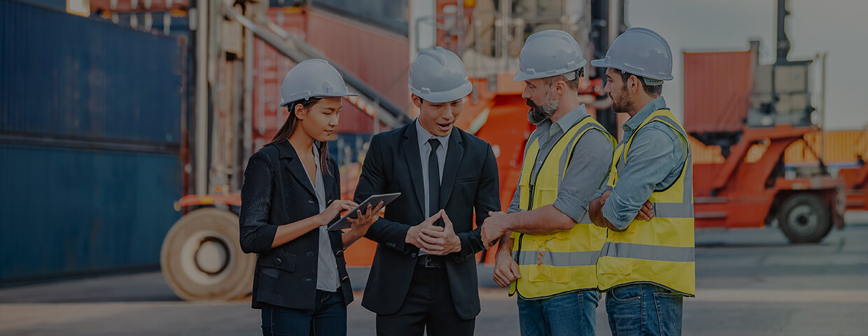 Portrait Of A Confident Business Team Work To Do Work Together Inside Factory