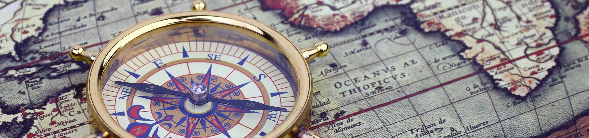 Compass On World Map