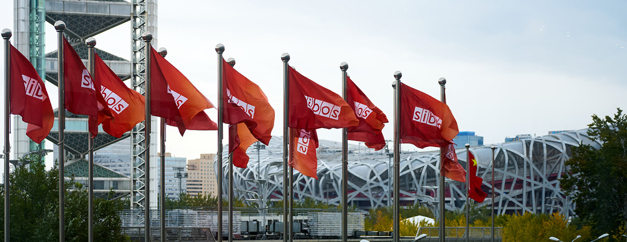 Sibos flags flying at Sibos 2024