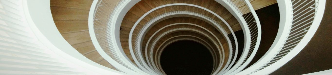 A spiral staircase from above