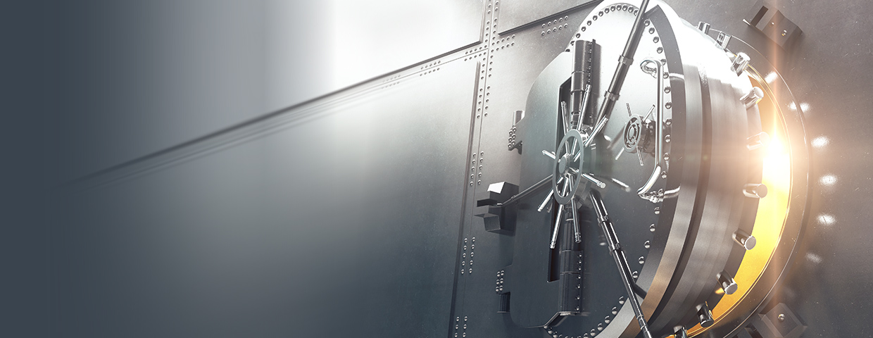 Closeup Of Bank Vault Door