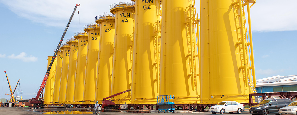 offshore wind turbine foundations at Yunlin harbour