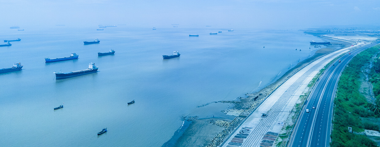 Patenga Sea Beach over Chittagong Costal Road