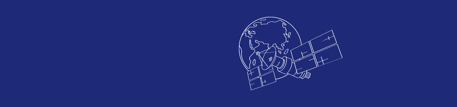 Satellite image on a blue background