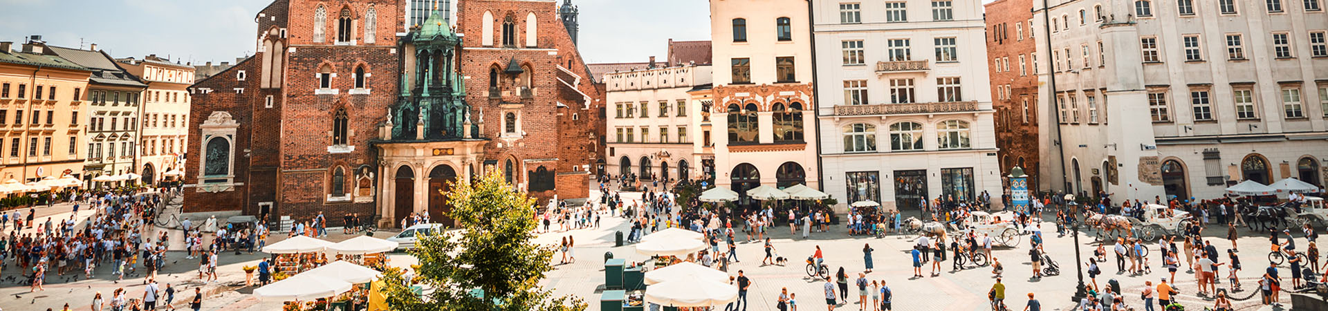 Krakow main market square in Poland