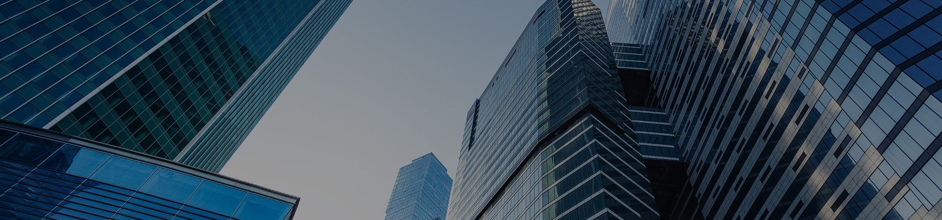 Financial district under a clear blue sky