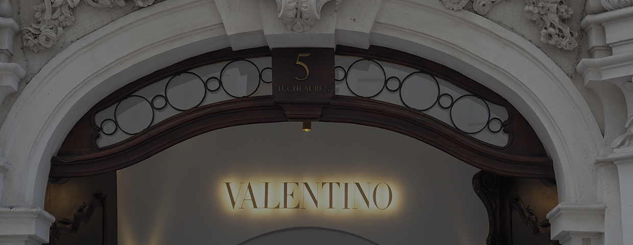 Valentino Shopfront Sign In Vienna