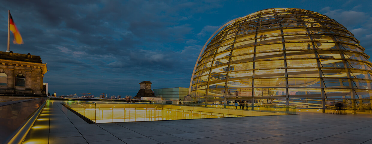 The German Bundestags Dome in the evening