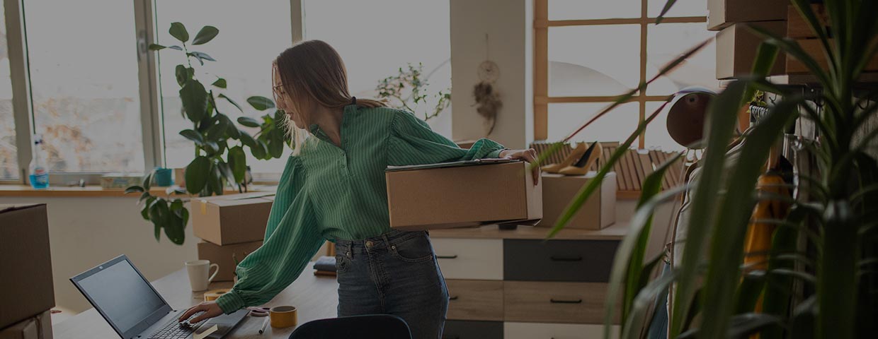 Young professional works hard to satisfy all her online shop customers