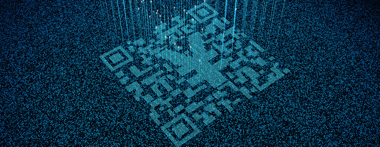 3D composite illustration of a qr code