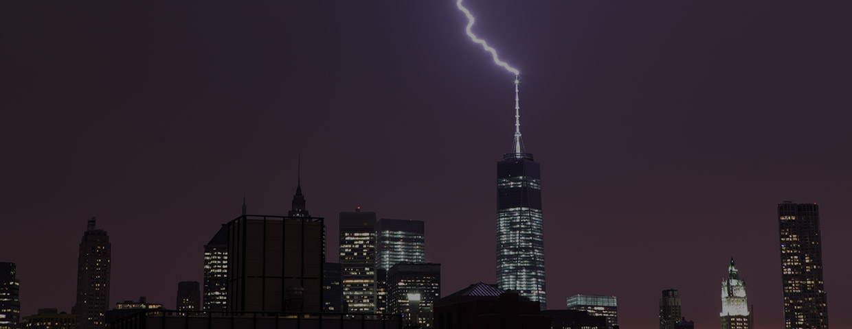 Lightning Strikes The World Trade Center