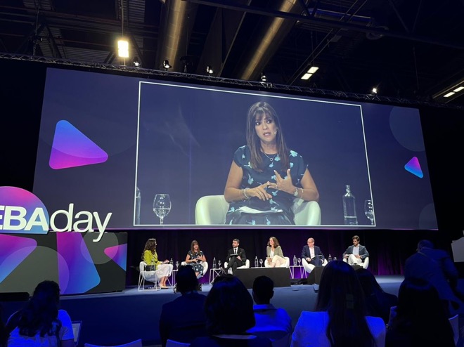 Deutsche Bank’s Dayana Borrero speaking during the panel “Correspondent Banking – essential or dispensable?” at EBAday 2023