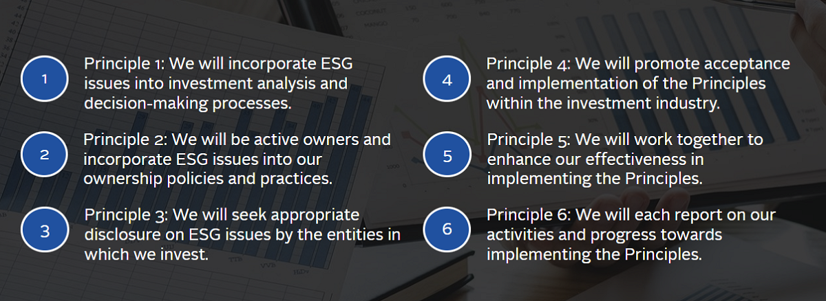 Figure 1: PRI’s Six Principles for Responsible Investment