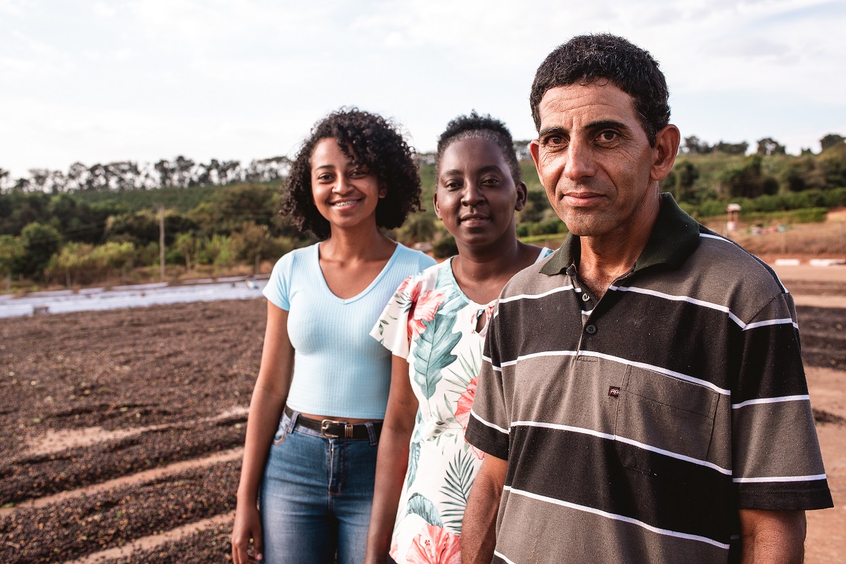 Coffee farmer family Peixoto who are participating in the project “Back to the roots” in Minas Gerais in Brazil