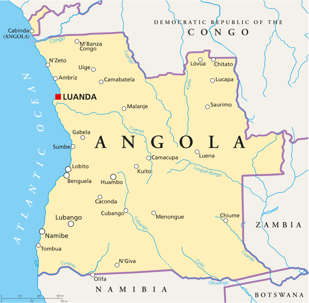 Angola Political Map