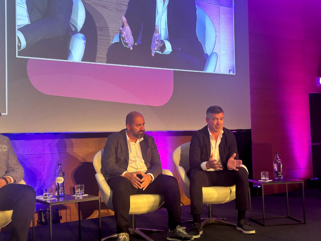 CaixaBank’s Xavier Herrero and Deutsche Bank’s Michael Knetsch on the “The OCT Inst scheme – possibilities and boundaries” panel at EBAday 2024