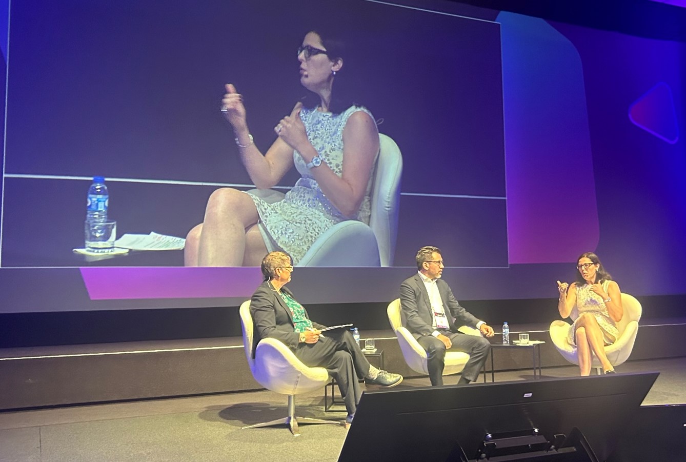 Deutsche Bank’s Tsvetanka Nankova speaking during the “The future of payments: digital, instant, profitable?” strategic roundtable at EBAday 2024