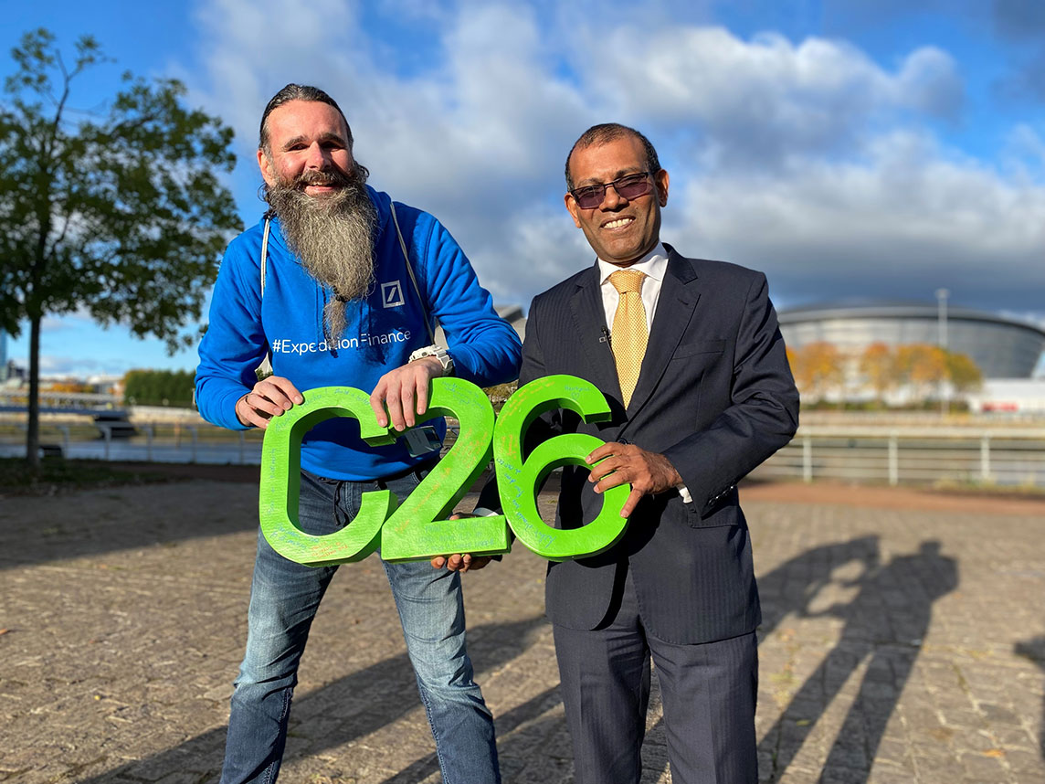 Jürgen with Mohamed Nasheed, former President of the Maldives, at COP26