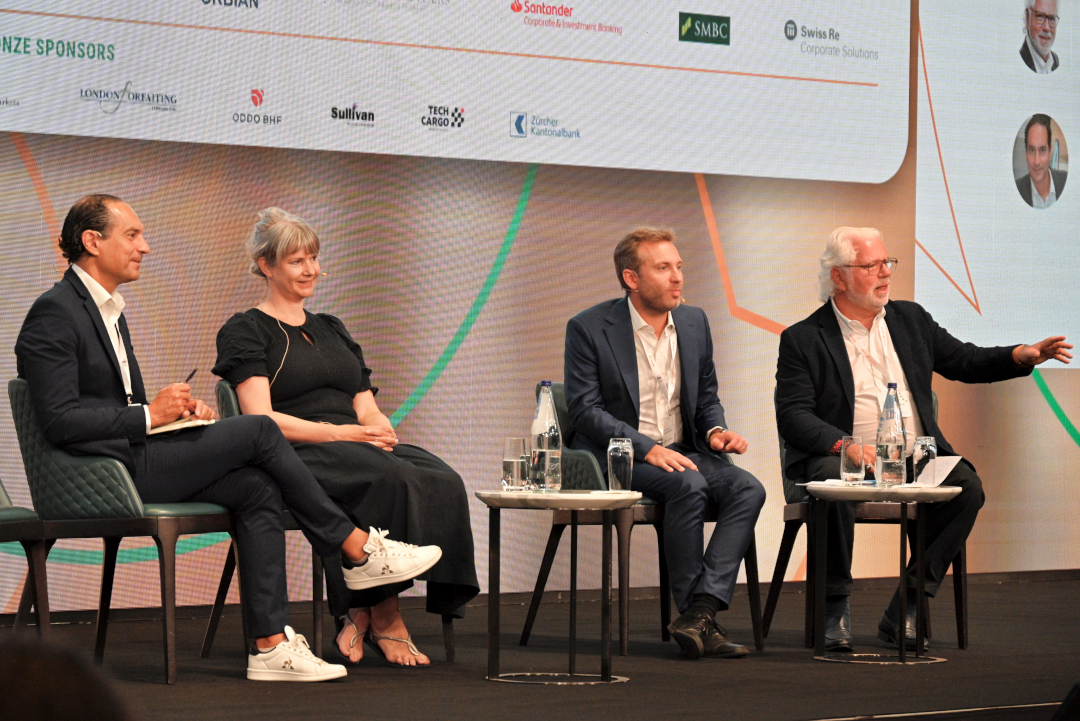 from left to right: Patrik Zekkar (CEO Enigio), Sarah Green (Head of Digital Assets and Trade Finance at D2 Legal Technology), Pierre Courquin (Head of Forfaiting at Société Générale) and Geoffrey Wynne (Partner at Sullivan & Worcester)