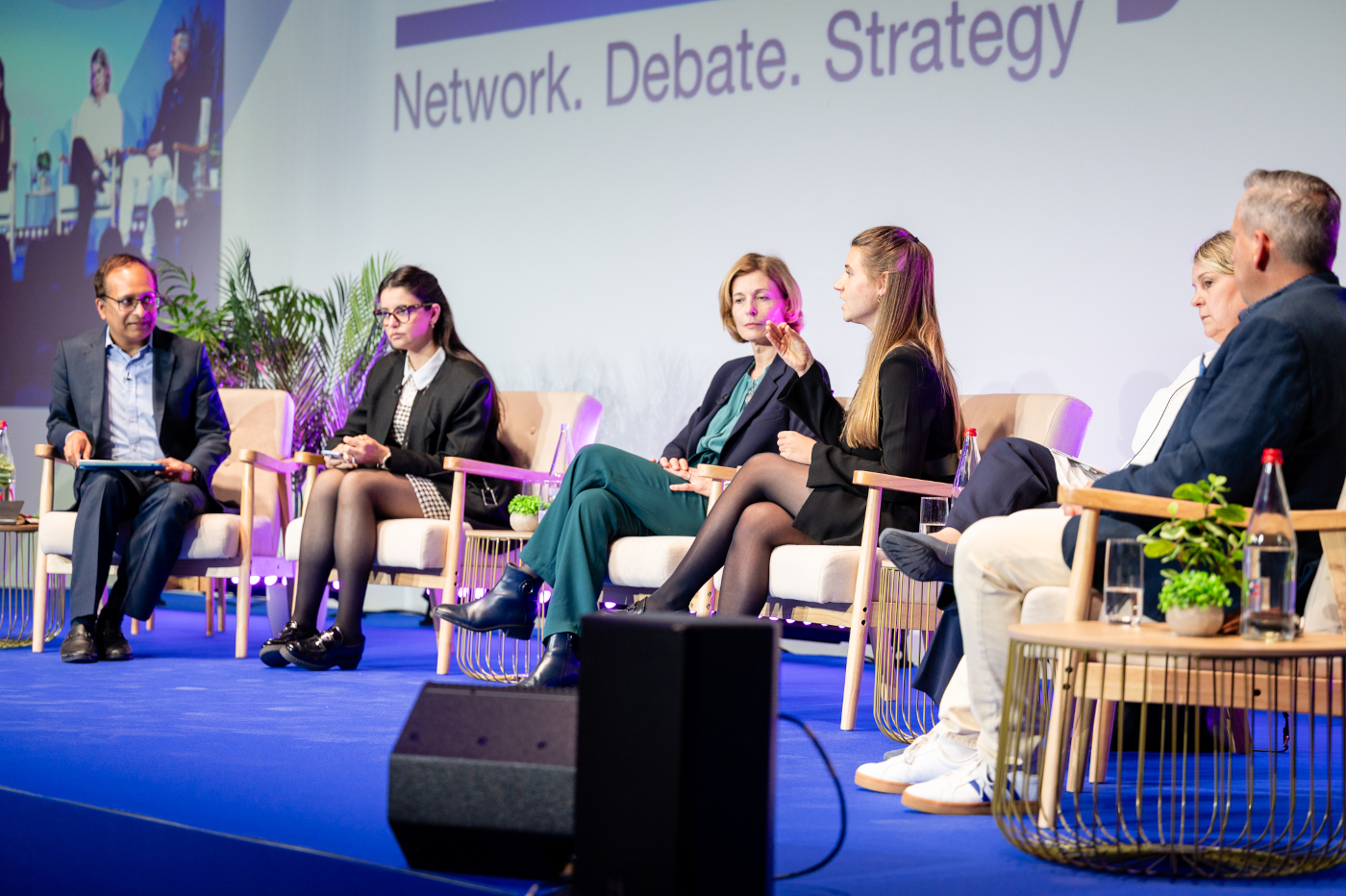 Pictured from left to right: Moderator: Sulabh Agarwal (Accenture), Sara Amara (HSBC), Marianne Demarchi (Swift), Karyna Hutarovich (Deutsche Bank), Katja Lehr (JP Morgan), Ainsley Ward (CGI)